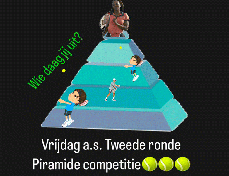 Hoeveelheid van Discriminerend abces Vrijdag a.s. 2de ronde piramide competitie jeugd · Tennis Club WOC